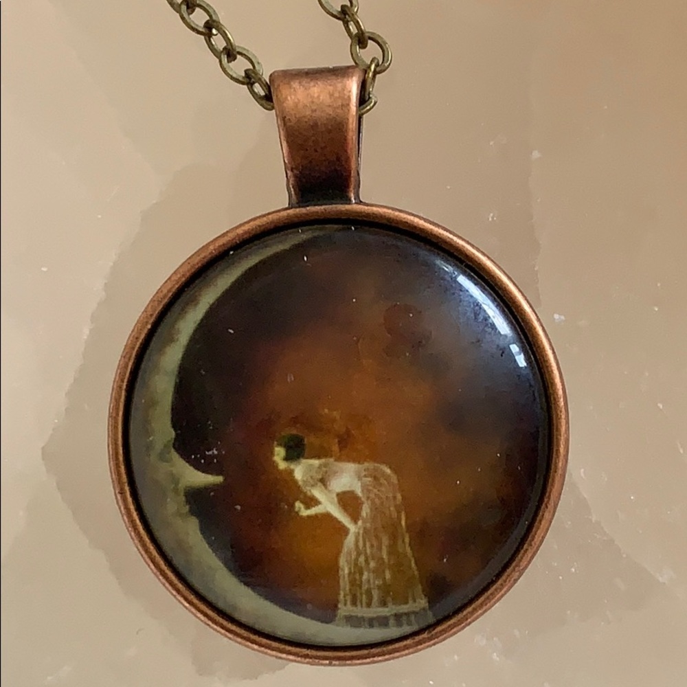 SALE!!! Woman on moon necklace NWOT. 1